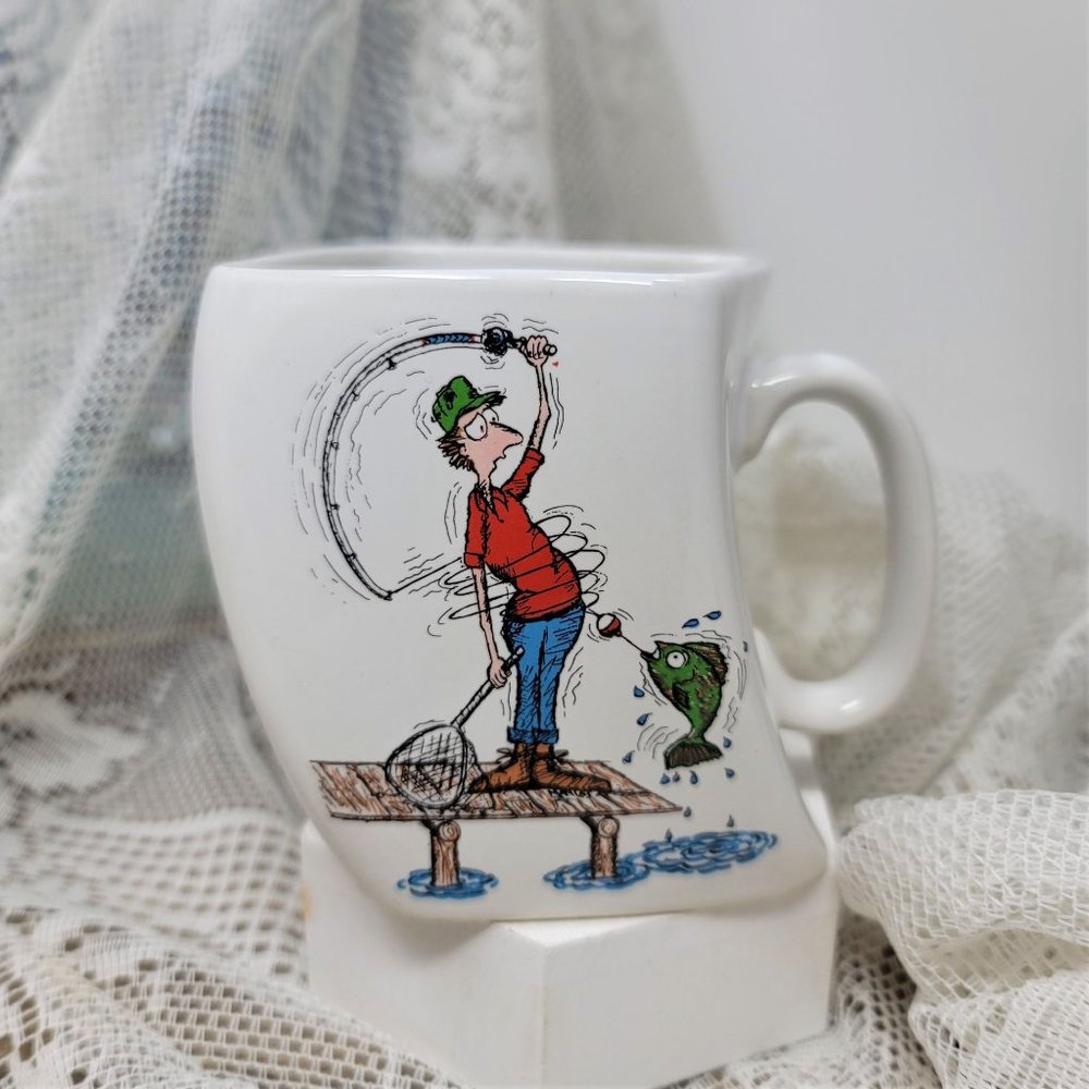 Vintage 1992 Twisted Fisherman's The Results of Over Cast mug Coffee cup